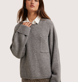 WISHLIST Oversized Drop Shoulder Knit Sweater Grey