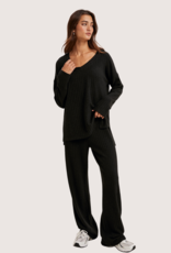 WISHLIST Ribbed Knit Lounge Set Black