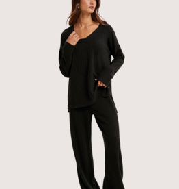 WISHLIST Ribbed Knit Lounge Set Black