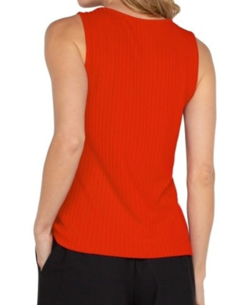 Sleeveless Boat Neck Rib Knit Top