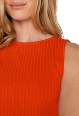 LIVERPOOL LOS ANGELES Sleeveless Boat Neck Rib Knit Top
