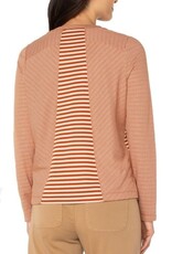 LIVERPOOL LOS ANGELES Long Slv Crew Neck Knit Top w/ Seaming