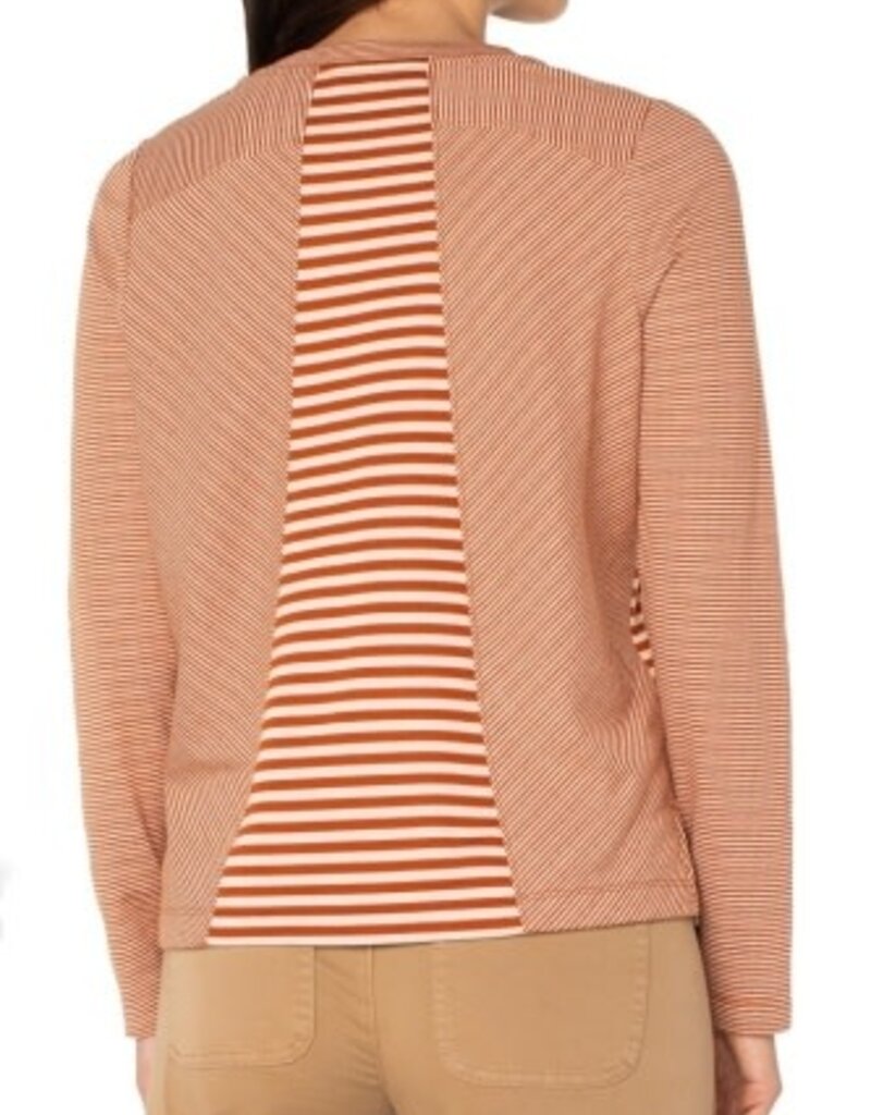 LIVERPOOL LOS ANGELES Long Slv Crew Neck Knit Top w/ Seaming