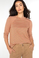 LIVERPOOL LOS ANGELES Long Slv Crew Neck Knit Top w/ Seaming