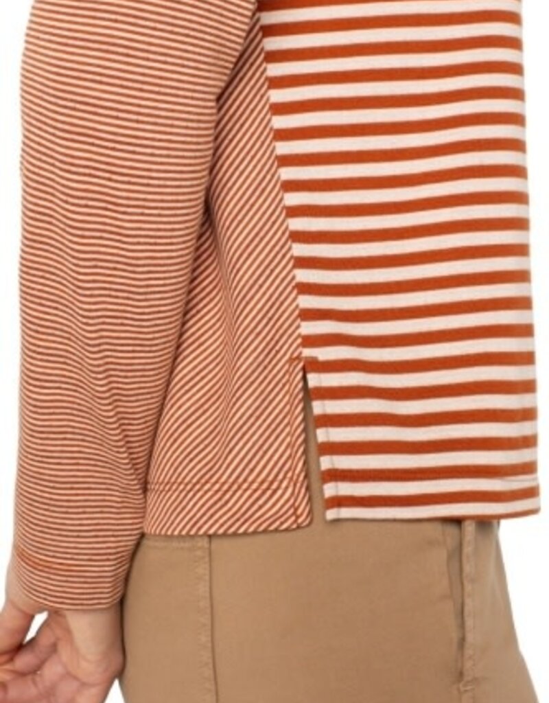 LIVERPOOL LOS ANGELES Long Slv Crew Neck Knit Top w/ Seaming