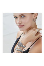 BRIGHTON Irvine Watch Black Leather Silver  Band