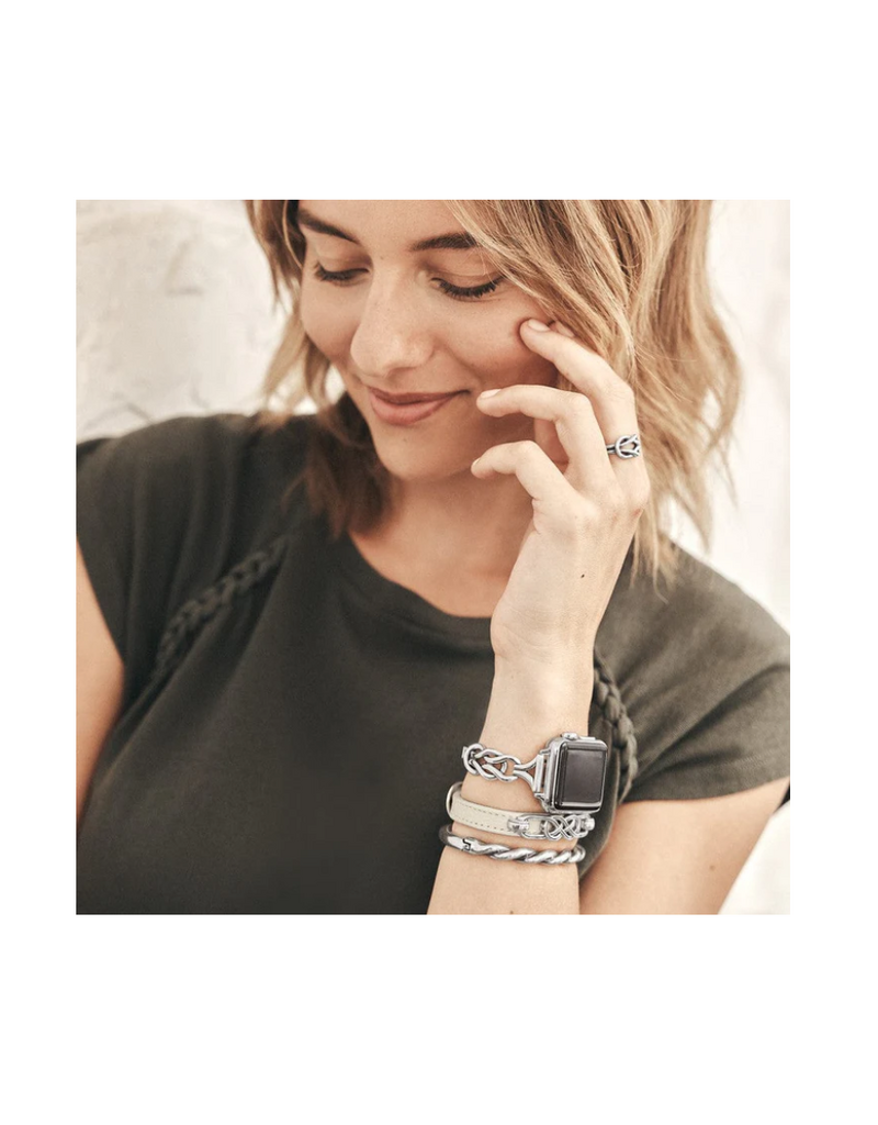 BRIGHTON Interlok Harmony Silver Watch Band