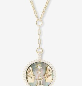 MELINDA MARIA Zodiac Medallion Necklace Gemini