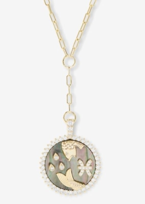 MELINDA MARIA Zodiac Mediallion Necklace Pieses