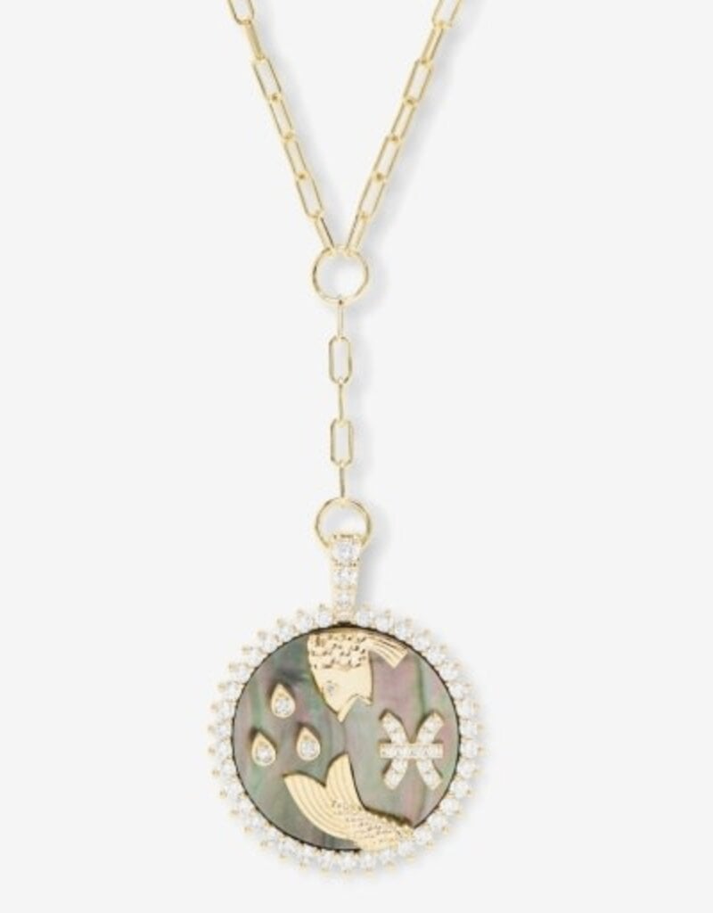 MELINDA MARIA Zodiac Mediallion Necklace