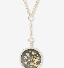 MELINDA MARIA Zodiac Medallion Necklace Sagittarius