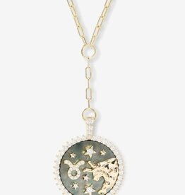 MELINDA MARIA Zodiac Medallion Necklace Taurus