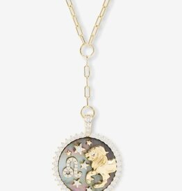 MELINDA MARIA Zodian Medallion Necklace Leo