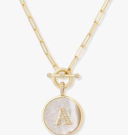 MELINDA MARIA Love Letters Medallion Necklace - A