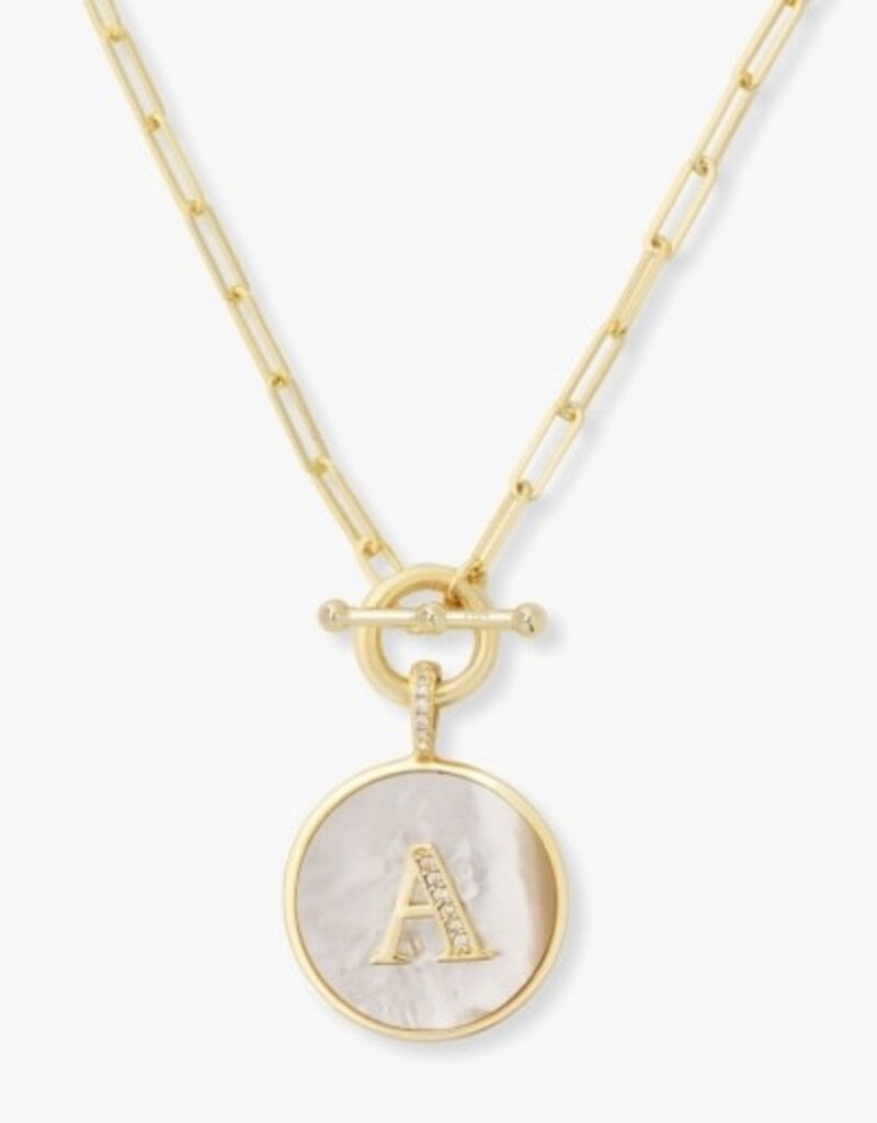 MELINDA MARIA Love Letters Medallion Necklace