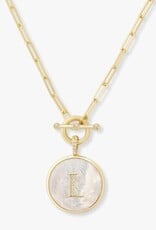 MELINDA MARIA Love Letters Medallion Necklace