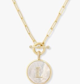 MELINDA MARIA Love Letters Medallion Necklace - L