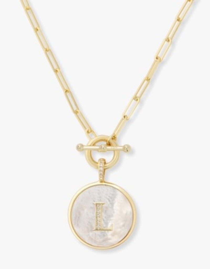 MELINDA MARIA Love Letters Medallion Necklace