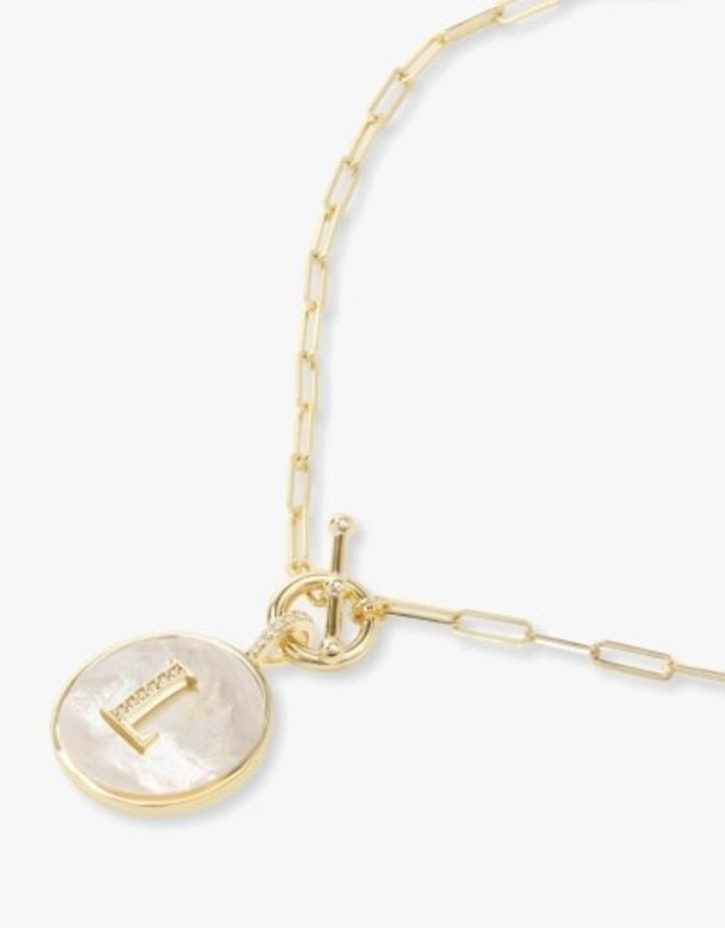 MELINDA MARIA Love Letters Medallion Necklace