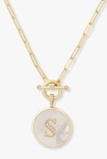 MELINDA MARIA Love Letters Medallion Necklace