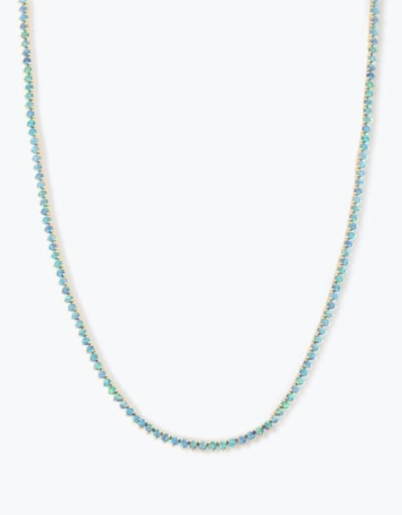 MELINDA MARIA Not Your Basic Blue Opal Tennis Necklace 18'