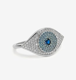 MELINDA MARIA Blue Evil Eye Ring