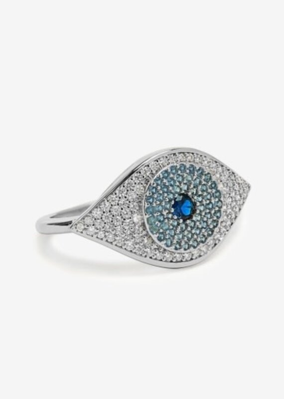 MELINDA MARIA Blue Evil Eye Ring