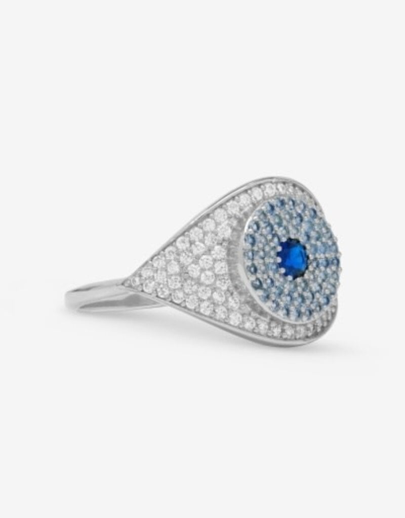 MELINDA MARIA Blue Evil Eye Ring
