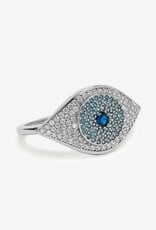 MELINDA MARIA Blue Evil Eye Ring