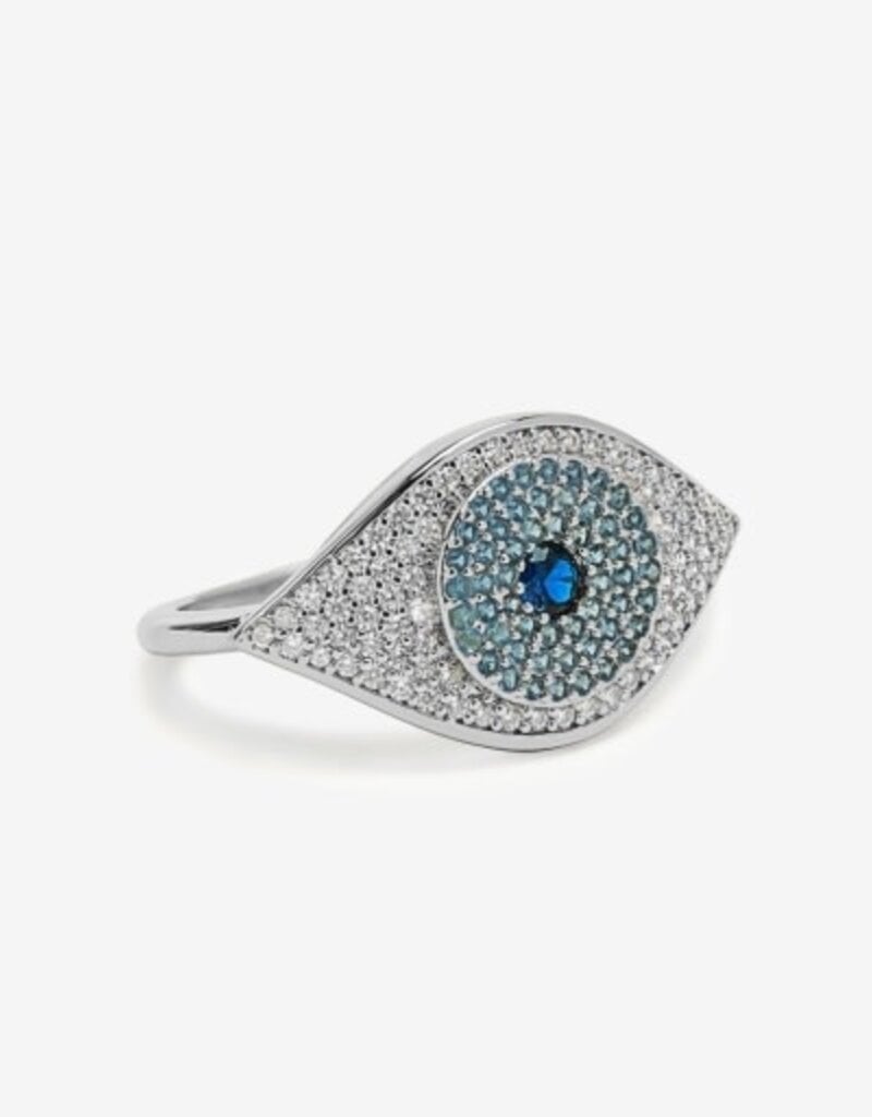 MELINDA MARIA Blue Evil Eye Ring