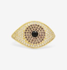 MELINDA MARIA Black Evil Eye Ring