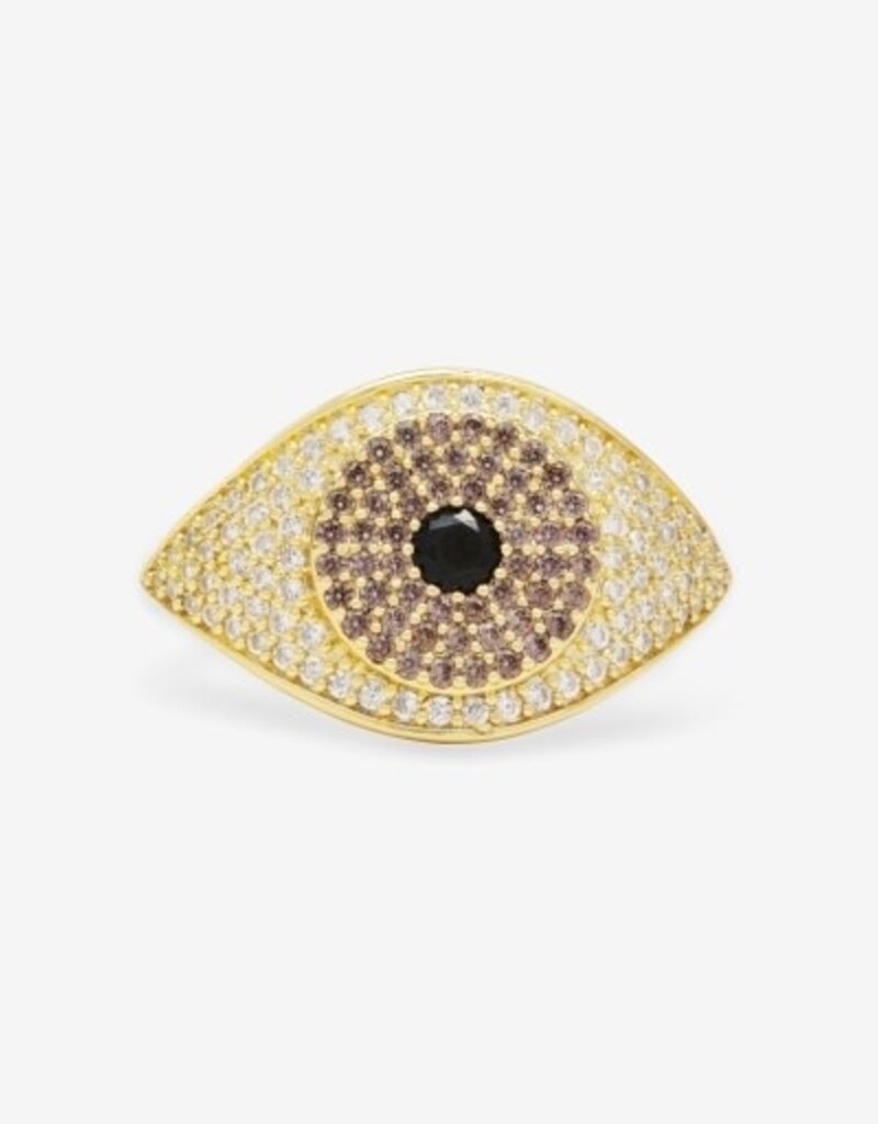 MELINDA MARIA Black Evil Eye Ring