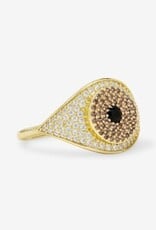 MELINDA MARIA Black Evil Eye Ring