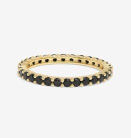 MELINDA MARIA The Baby Heiress Ring With Black CZ