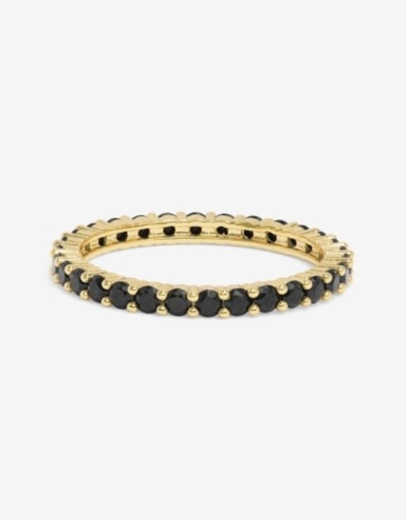 MELINDA MARIA The Baby Heiress Ring With Black CZ