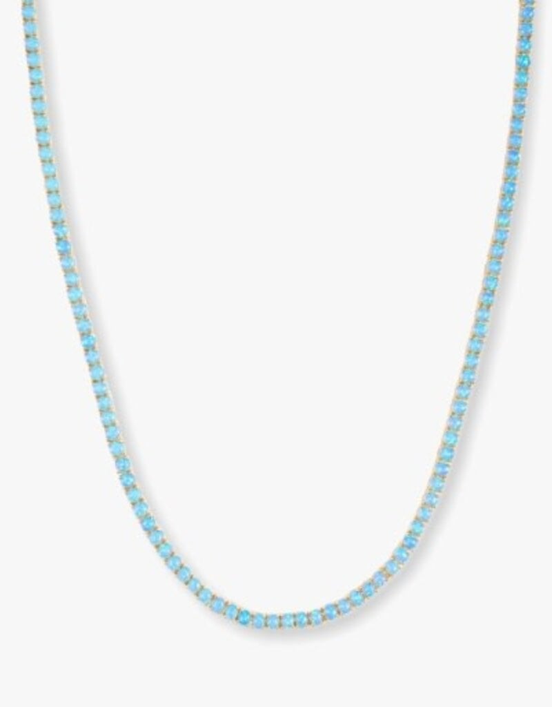 MELINDA MARIA Grand Heiress Blue Opal Tennis Necklace