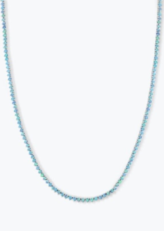 MELINDA MARIA Not Your Basic Blue Opal Tennis Necklace