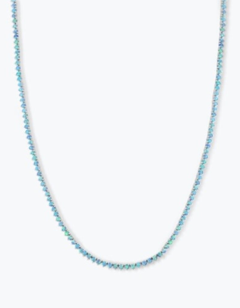 MELINDA MARIA Not Your Basic Blue Opal Tennis Necklace
