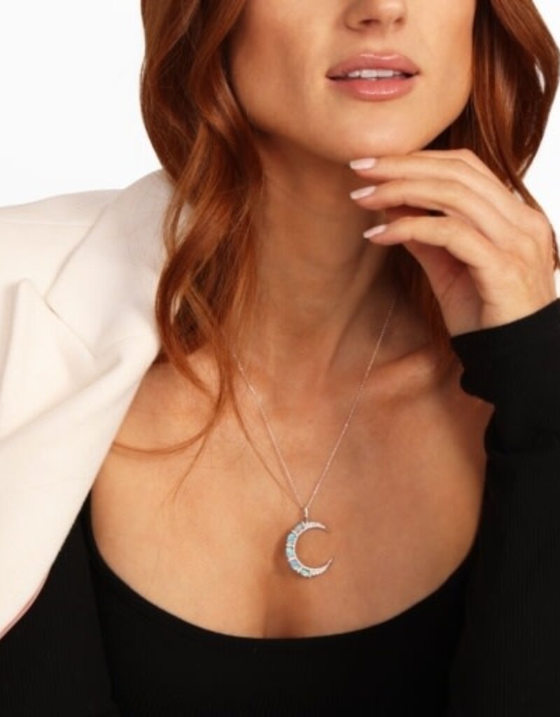 MELINDA MARIA She's an Icon Blue Moon Necklace