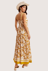 IN LOOM Contrast Piped Resort Maxi Dress Golden Hour