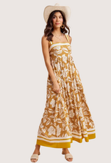 IN LOOM Contrast Piped Resort Maxi Dress Golden Hour