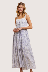 IN LOOM Floral Button Down Sleeveless Maxi Dress French Blue