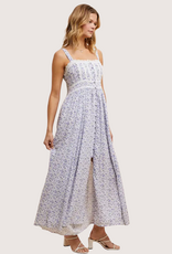IN LOOM Floral Button Down Sleeveless Maxi Dress French Blue