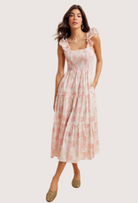 IN LOOM Smocked Cotton Maxi Dress Soft Peony