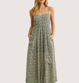 MIOU MUSE Floral Print Maxi Dress Black Multi
