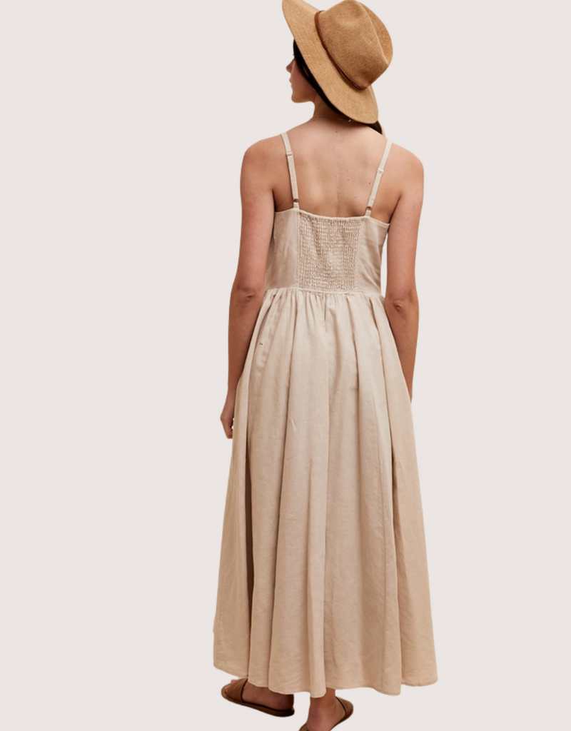 IN LOOM Linen Blend Button Dress Natural