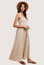 IN LOOM Linen Blend Button Dress Natural