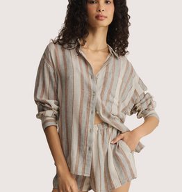Z SUPPLY The Perfect Striped Button Up Island Coconut