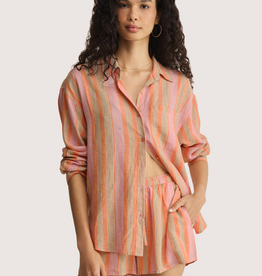 Z SUPPLY The Perfect Striped Button Up Tiger Lily