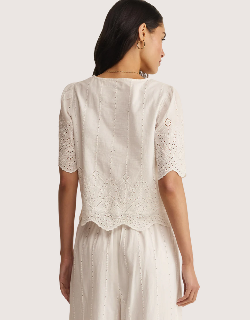 Z SUPPLY Oceanside Embroidered Top White